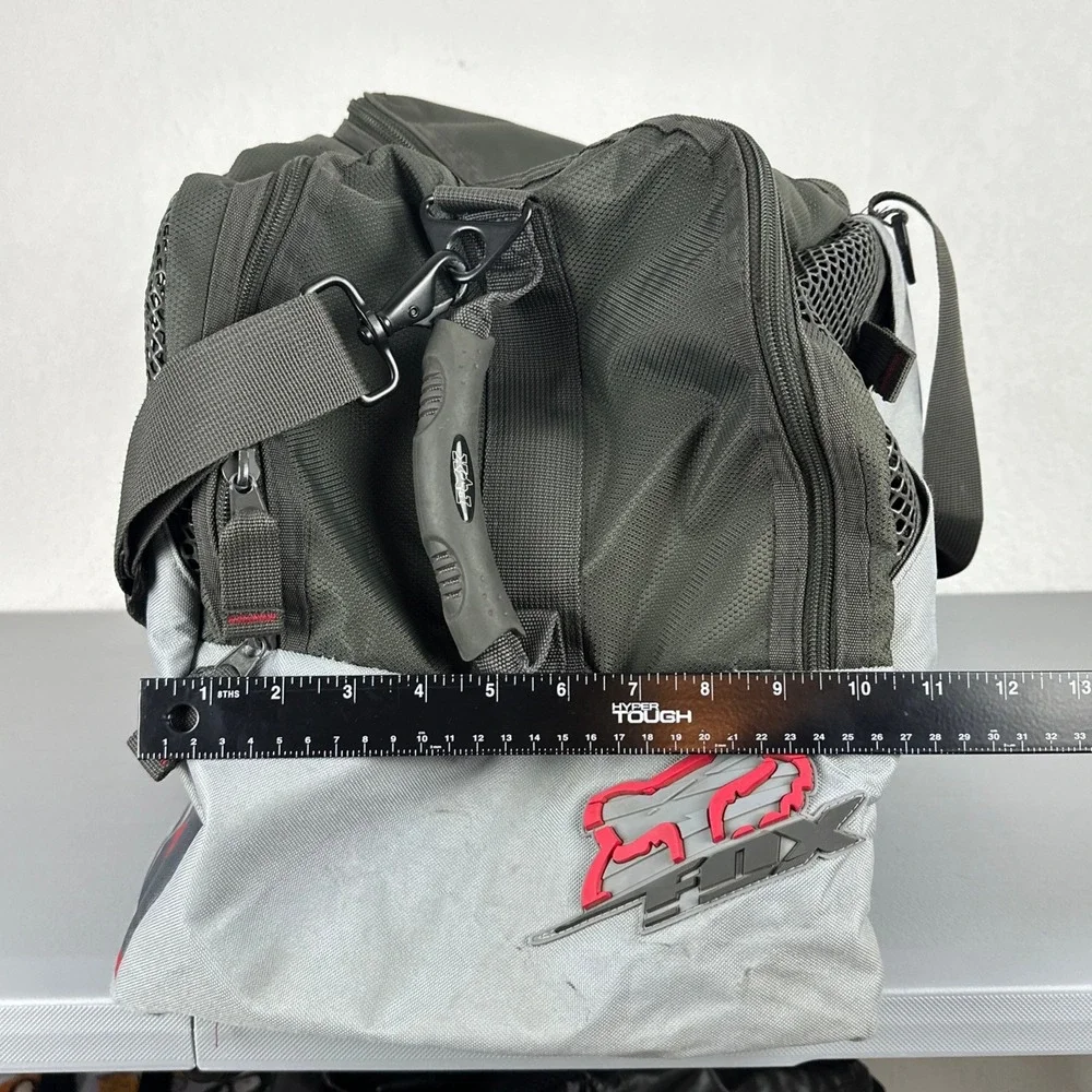 Fox Racing Duffle Bag Mens Large Grey Red Racing Gear Bag Motocross SIL 75